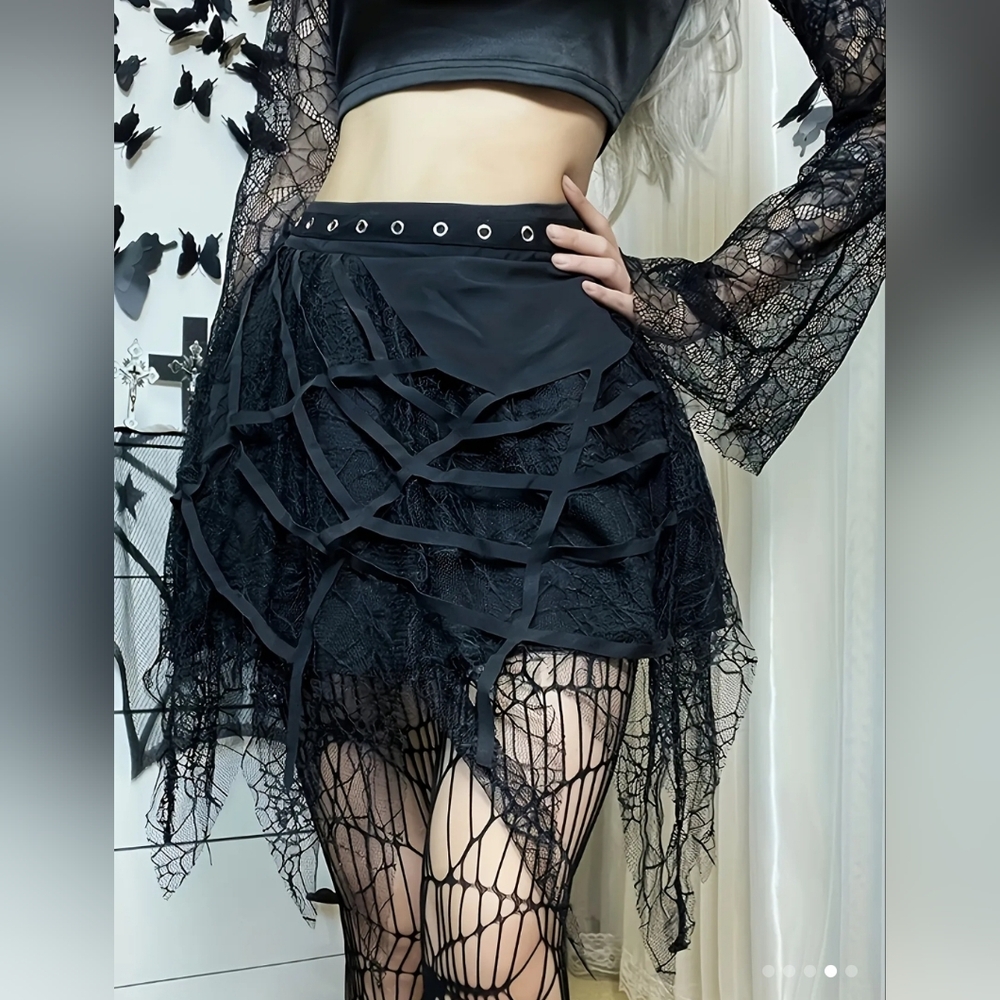 Goth Kawaii Web styled Skirt. Various sizes available